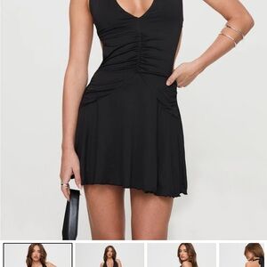 Princess Polly Maeva Halter Mini Dress NWT- black size 8